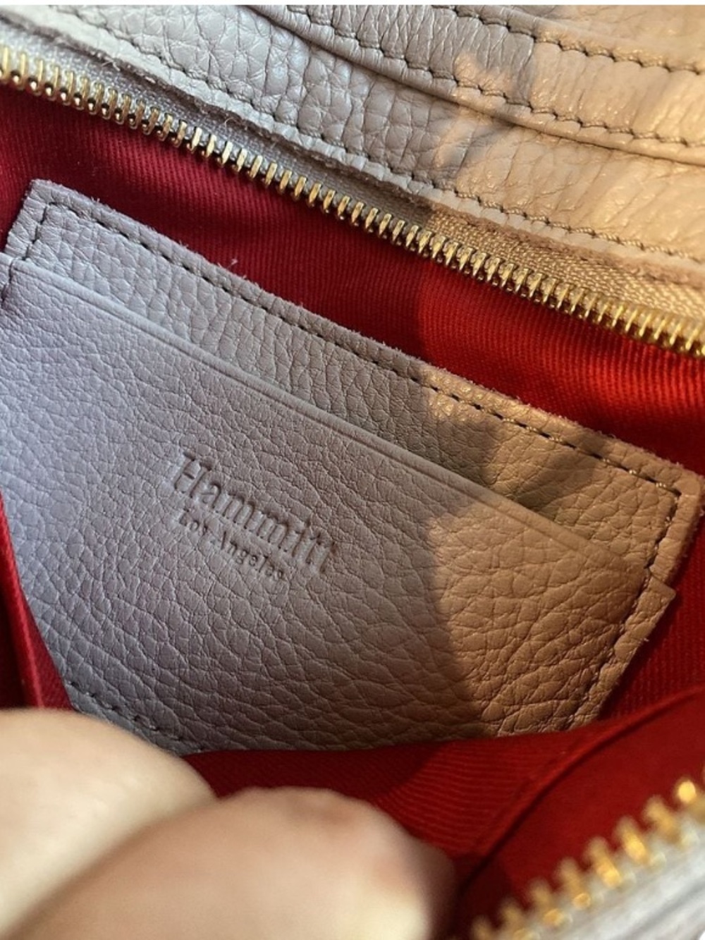 Hammitt Pebbled Leather Foldover Crossbody in Light Gray - Picture 10 of 10